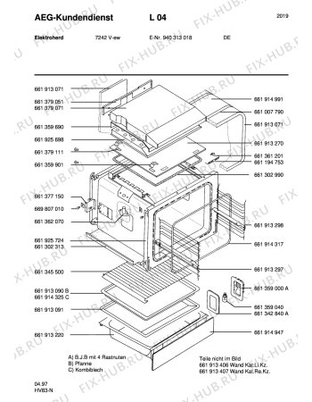 Взрыв-схема плиты (духовки) Aeg 7242V-W - Схема узла Section2