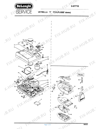 Схема №1 7716 PLISSE' PROFESSIONAL с изображением Крышечка для электроутюга DELONGHI VT525501