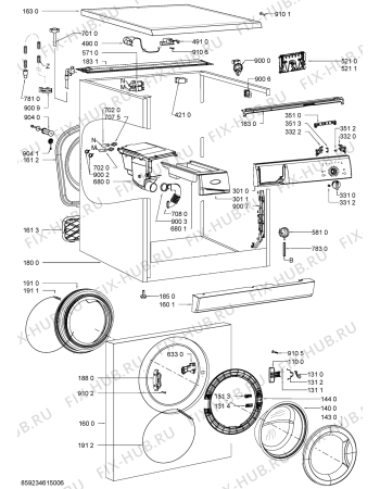 Схема №2 AWOR42057 (F091461) с изображением Инструкция по обслуживанию для стиральной машины Indesit C00368851