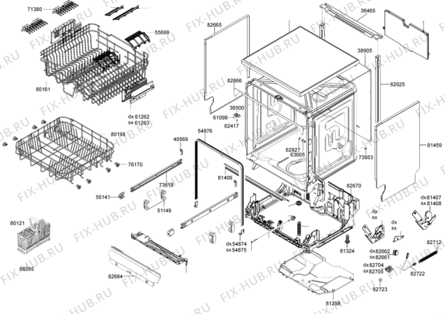 Взрыв-схема посудомоечной машины Gorenje GI61224X (271884, PMS60I) - Схема узла 04