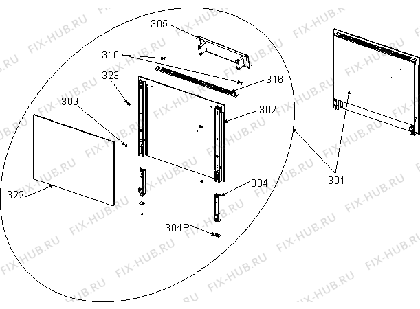 Взрыв-схема плиты (духовки) Gorenje GI512W (344386, 157D.12) - Схема узла 04