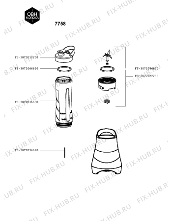 Схема №2 7758 с изображением Крышка для чаши для блендера (миксера) Seb FS-3072017758