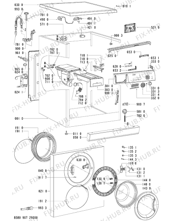 Схема №2 FL 1050 с изображением Обшивка для стиралки Whirlpool 481245217866