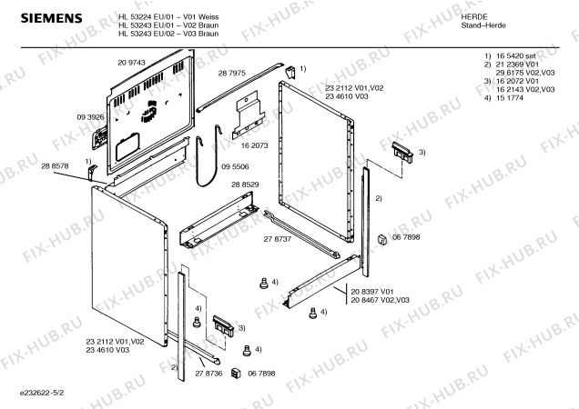 Схема №4 HL53224EU с изображением Инструкция по эксплуатации для духового шкафа Siemens 00520767