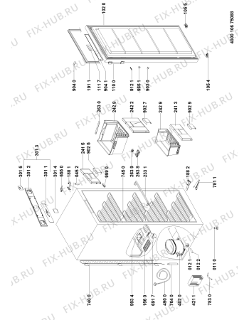 Схема №1 GKEA 140 A++ с изображением Дверца для холодильной камеры Whirlpool 481010643992