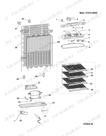 Взрыв-схема холодильника Hotpoint RF187MP (F061854) - Схема узла