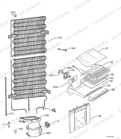 Взрыв-схема холодильника Electrolux ENB34433X - Схема узла Cooling system 017