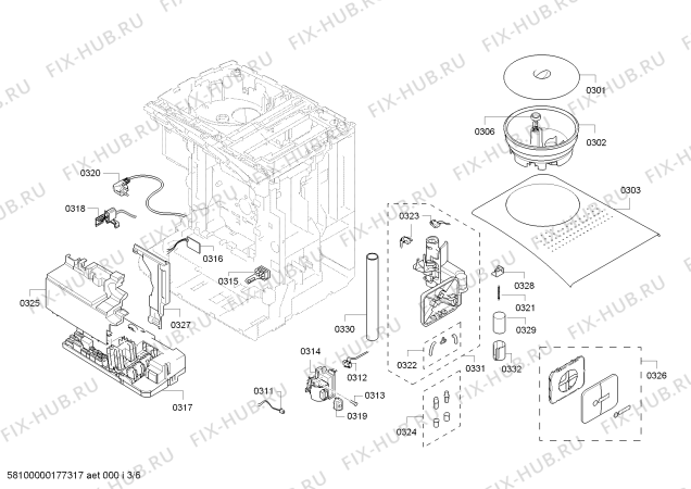 Взрыв-схема кофеварки (кофемашины) Bosch TES803F9DE VeroSelection exclusiv - Схема узла 03