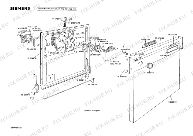 Схема №3 WG4021 с изображением Уплотнитель для посудомоечной машины Siemens 00014789