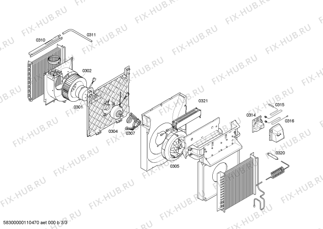 Взрыв-схема кондиционера Bosch PAM18100 - Схема узла 03