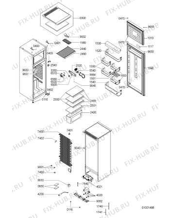 Схема №1 DP 145 с изображением Часть корпуса для холодильника Whirlpool 481244011444