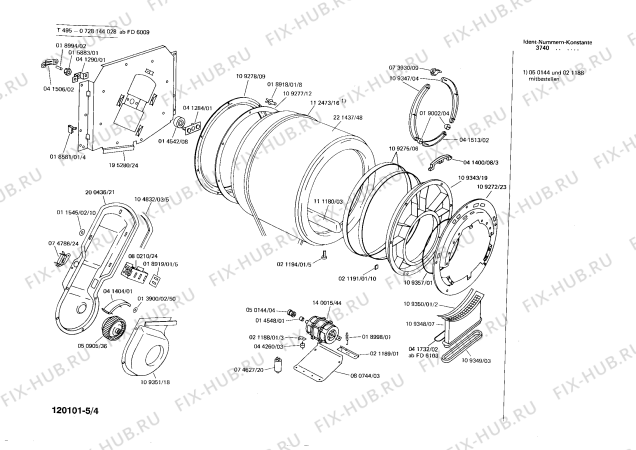 Взрыв-схема сушильной машины Bosch 0728144028 T495 - Схема узла 04