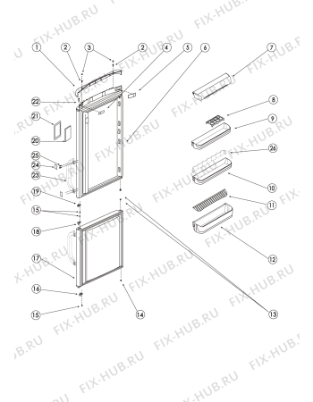 Взрыв-схема холодильника Hotpoint-Ariston RMBHA1200XF (F054027) - Схема узла