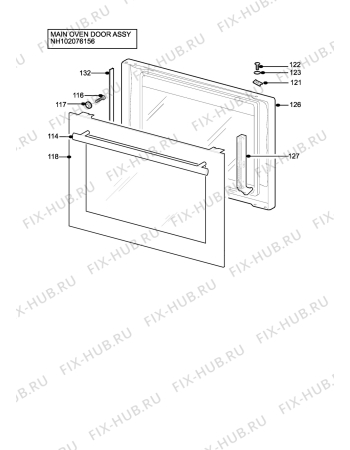 Взрыв-схема плиты (духовки) Moffat MDB900X - Схема узла H10 Main Oven Door (large)
