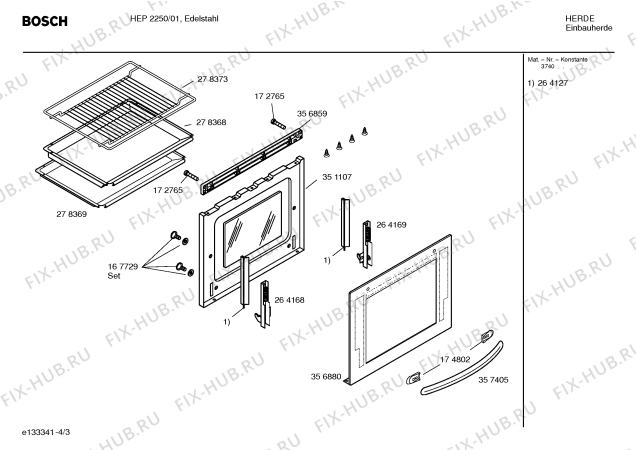 Взрыв-схема плиты (духовки) Bosch HEP2250 - Схема узла 03