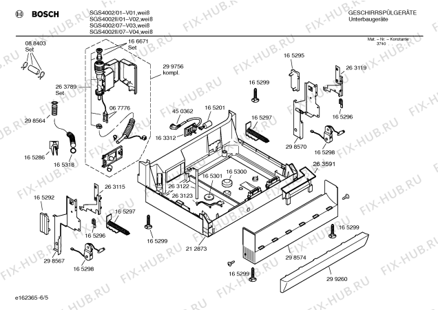 Взрыв-схема посудомоечной машины Bosch SGS4002II - Схема узла 05