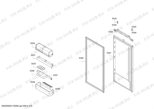 Взрыв-схема холодильника Bosch KIL22AD40 - Схема узла 03
