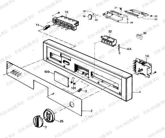 Взрыв-схема посудомоечной машины Elektra DV9200 - Схема узла W10 Panel