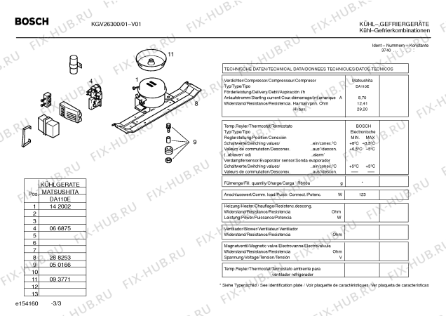 Взрыв-схема холодильника Bosch KGV26300 - Схема узла 03