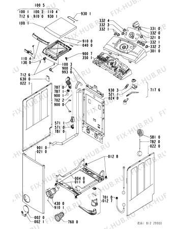 Схема №2 AWA 8107 с изображением Обшивка для стиралки Whirlpool 481245212144