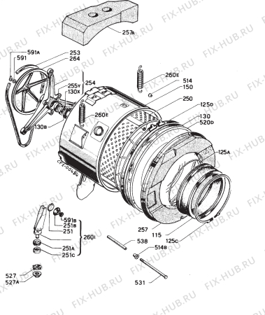 Взрыв-схема стиральной машины Zanussi ZFL1011 - Схема узла Functional parts 267