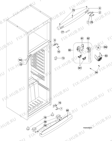 Взрыв-схема холодильника Zanussi ZRT332XO1 - Схема узла Housing 001