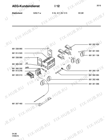 Взрыв-схема плиты (духовки) Aeg 5250F-W - Схема узла Section6