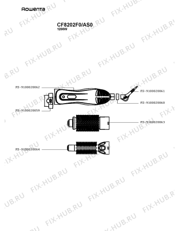 Схема №1 CF8202F0/AS0 с изображением Всякое для электрофена Rowenta FS-9100020059