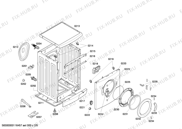 Взрыв-схема стиральной машины Bosch WAE24440 Bosch Maxx 6 - Схема узла 02