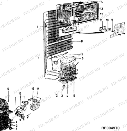 Взрыв-схема холодильника Indesit FRG3200TA (F014286) - Схема узла