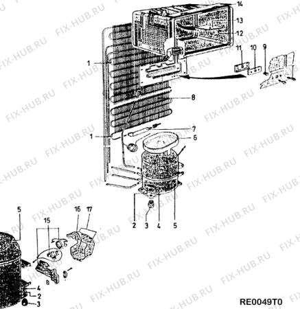 Взрыв-схема холодильника Indesit FRT260 (F011660) - Схема узла