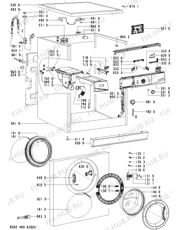 Схема №2 AWO/D 43115 с изображением Модуль (плата) для стиральной машины Whirlpool 480111100151