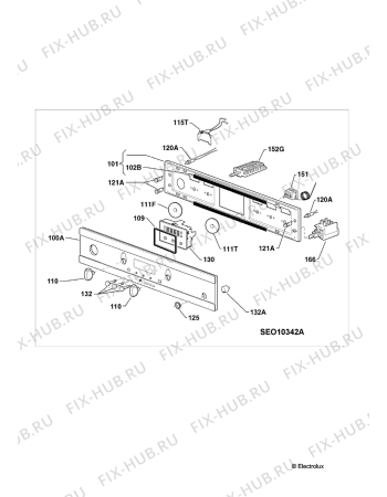 Взрыв-схема плиты (духовки) Electrolux EBGL5WSW - Схема узла Command panel 037
