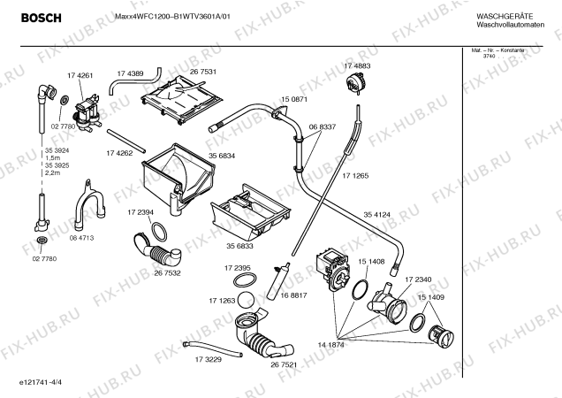 Взрыв-схема стиральной машины Bosch B1WTV3601A Maxx4 WFC1200 electronic - Схема узла 04