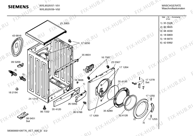 Взрыв-схема стиральной машины Siemens WXL852II freeStyle 852 - Схема узла 02