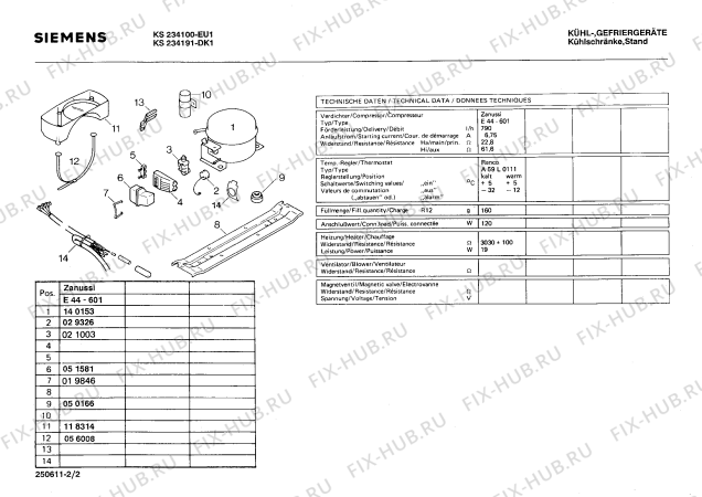 Взрыв-схема холодильника Siemens KS234100 - Схема узла 02