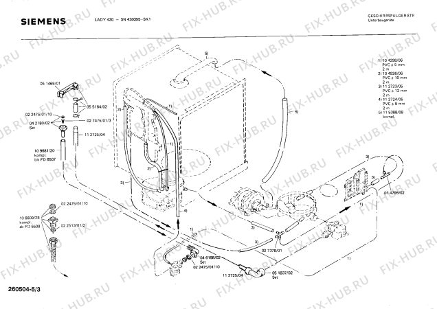 Взрыв-схема посудомоечной машины Siemens SN430355 - Схема узла 03