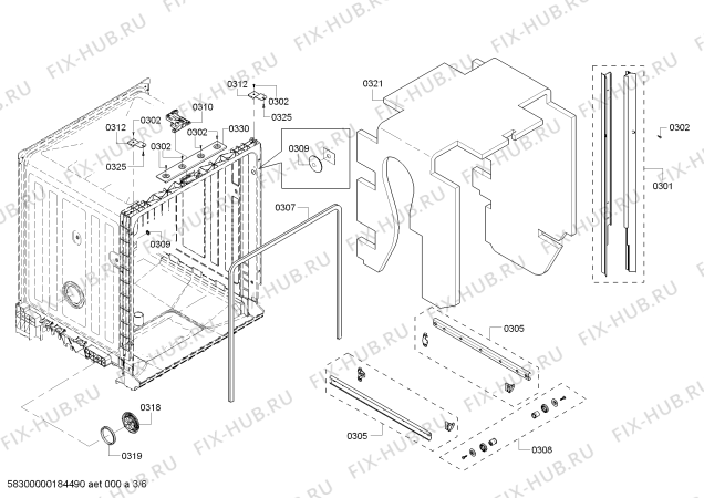 Схема №4 63012229312 Kenmore с изображением Панель управления для электропосудомоечной машины Bosch 00770769