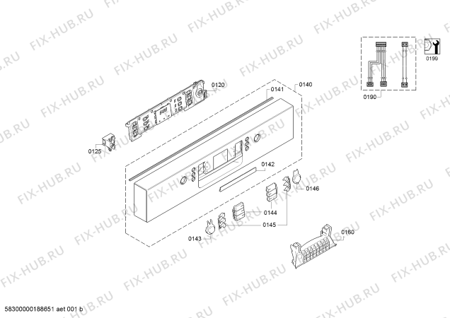 Схема №6 SMD65N64EU, SuperSilence с изображением Передняя панель для электропосудомоечной машины Bosch 11009962