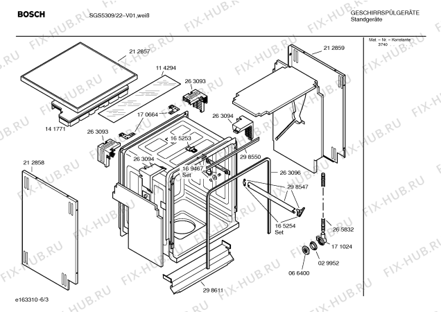 Взрыв-схема посудомоечной машины Bosch SGS5309 - Схема узла 03