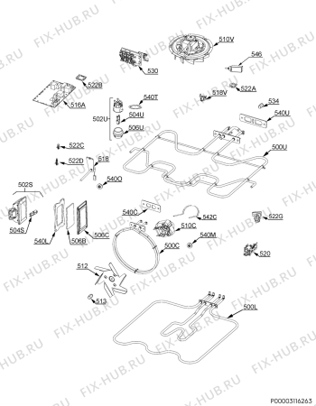 Взрыв-схема плиты (духовки) Aeg BSK882220M - Схема узла Electrical equipment