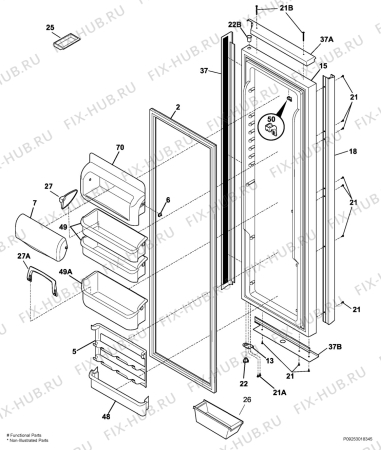 Взрыв-схема холодильника Frigidaire GLVC25VBDB1 - Схема узла Refrigerator door