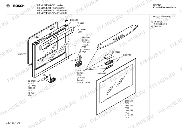 Схема №3 HEV222E с изображением Инструкция по эксплуатации для духового шкафа Bosch 00517754
