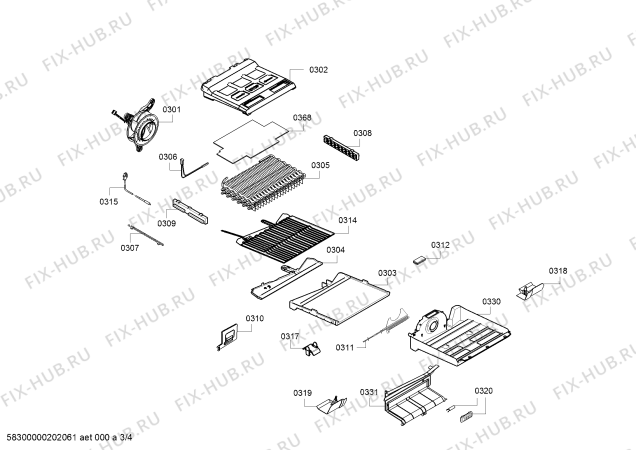 Взрыв-схема холодильника Bosch KGN46AI30U Bosch - Схема узла 03
