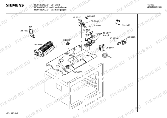 Схема №4 HB66080CC с изображением Панель для плиты (духовки) Siemens 00288023