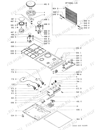 Схема №1 PCV 311 IN/01 с изображением Затычка для плиты (духовки) Whirlpool 481944059415
