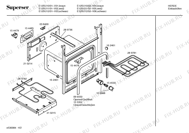Схема №2 E12SU11 с изображением Ручка регулировки мощности для плиты (духовки) Bosch 00165226