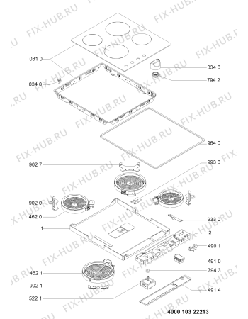 Схема №1 HJA1703 (F091921) с изображением Запчасть для плиты (духовки) Indesit C00322413