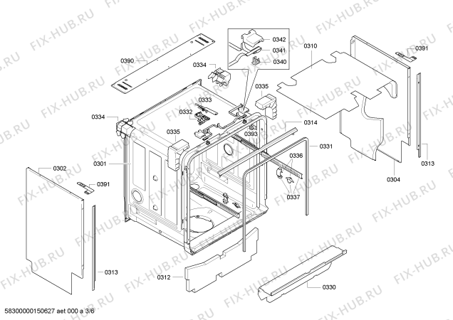 Схема №5 DF461162F с изображением Передняя панель для посудомойки Bosch 00700769