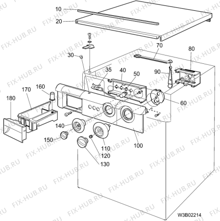 Взрыв-схема стиральной машины Aeg LAVAM.1100 - Схема узла W30 Panel,User manual B